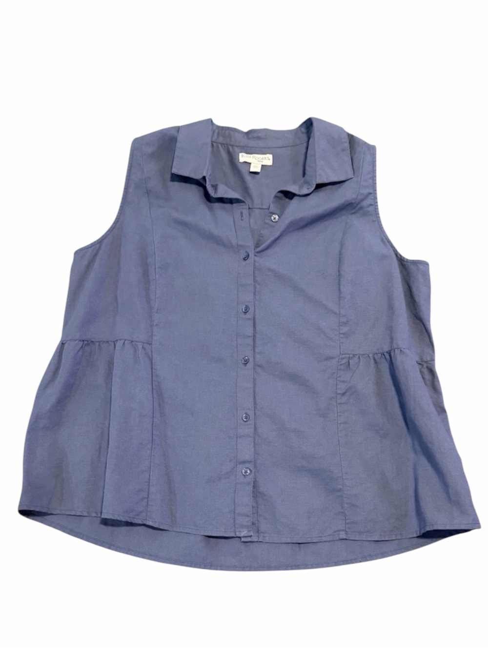 Kim Rodger’s Linen Button Down Sleeveless Blouse Top